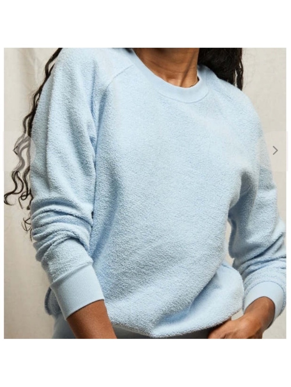 Perfectwhitetee Ziggy Reverse Fleece Crewneck Sweatshirt Blue Women’s Small